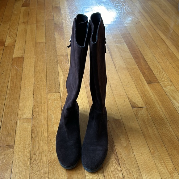 Calvin Klein Row Suede High Boot Dark Brown 7M - Picture 3 of 3